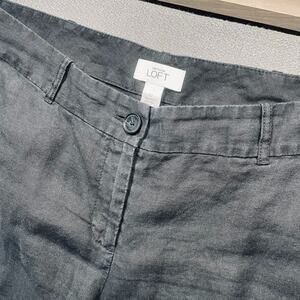 LOFT Marissa Wide Leg Linen Pants Black Size 10 Black Cottagecore Coastal Office